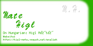 mate higl business card